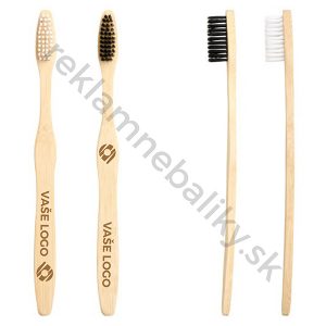 ekologická bambusová kefka s gravírovaním balená v papieorvej krabičke